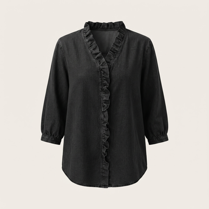 Celeste Ruffle Top - Black