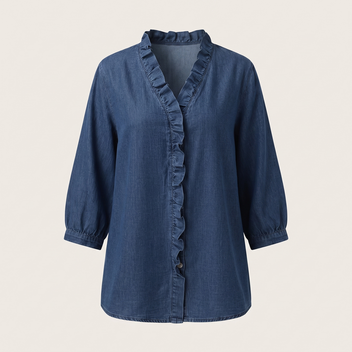 Celeste Ruffle Top - Blue navy