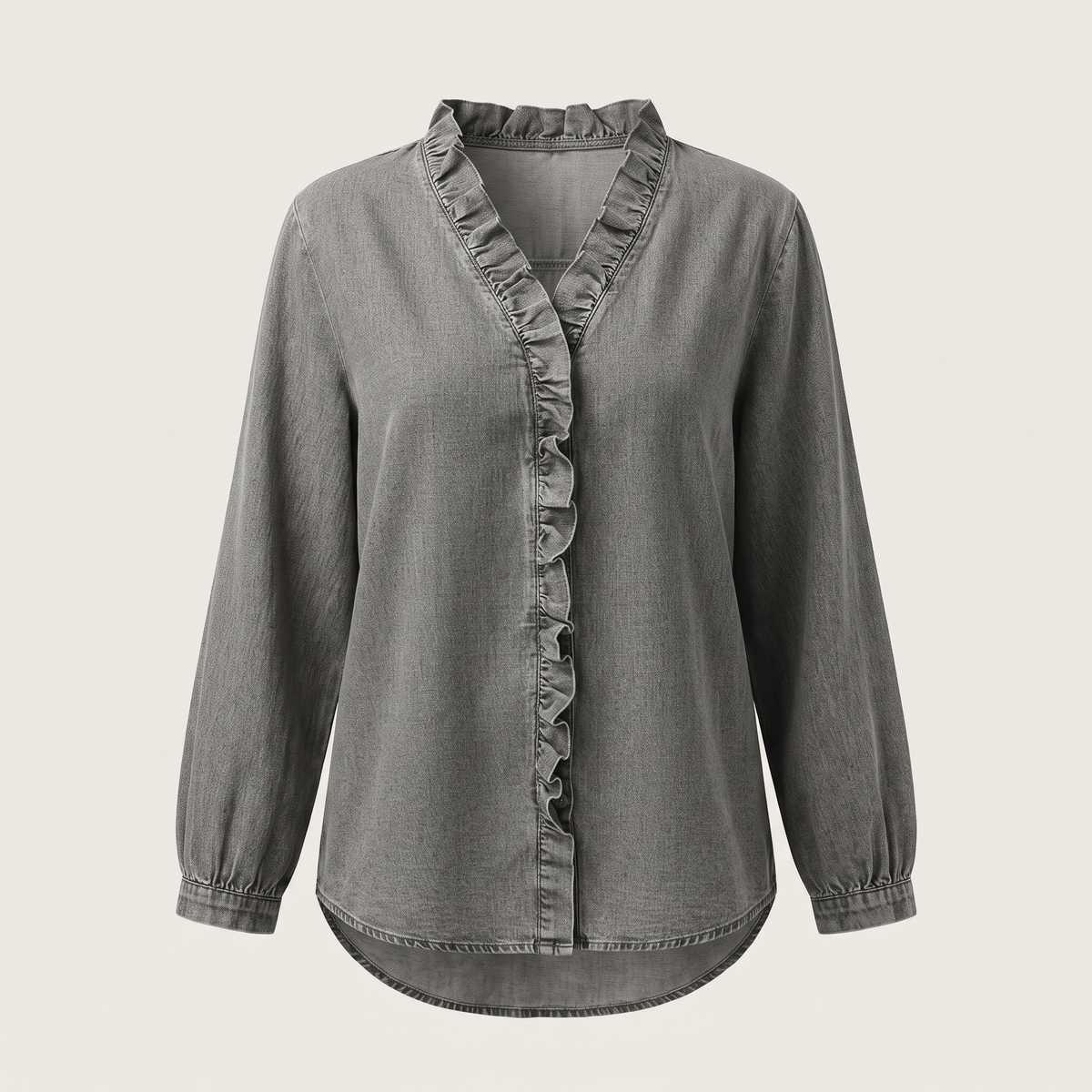 Celeste Ruffle Top - Grey