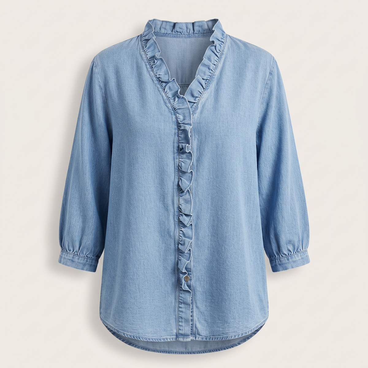 Celeste Ruffle Top - Light blue