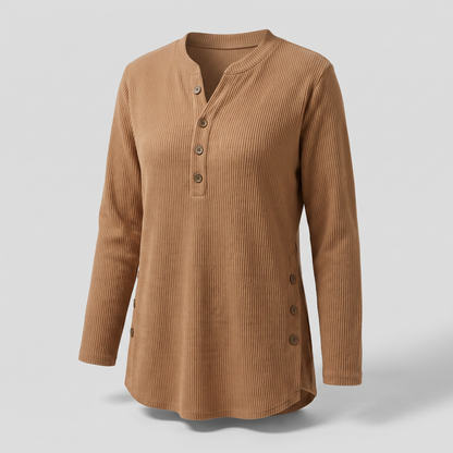 Celine Soft Collar Blouse - Khaki