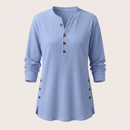 Celine Soft Collar Blouse - Light Blue
