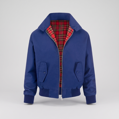 Check Lined Zip Jacket - Royal Blue