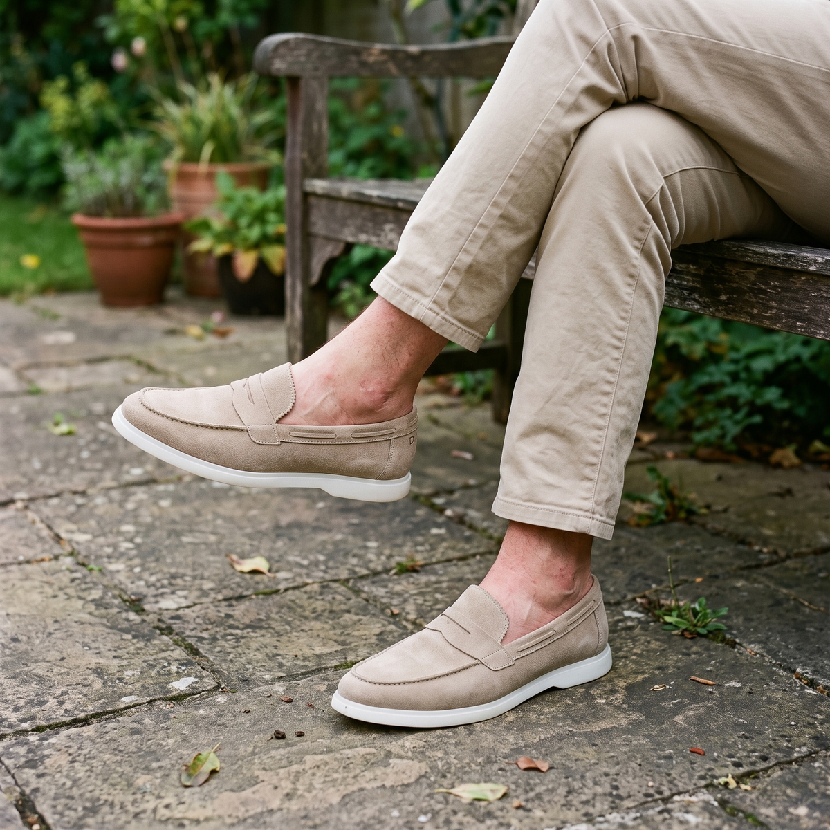 Cheltenham Beige Suede-Look Loafers