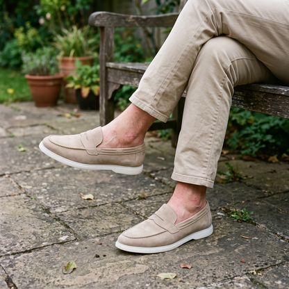 Cheltenham Beige Suede-Look Loafers