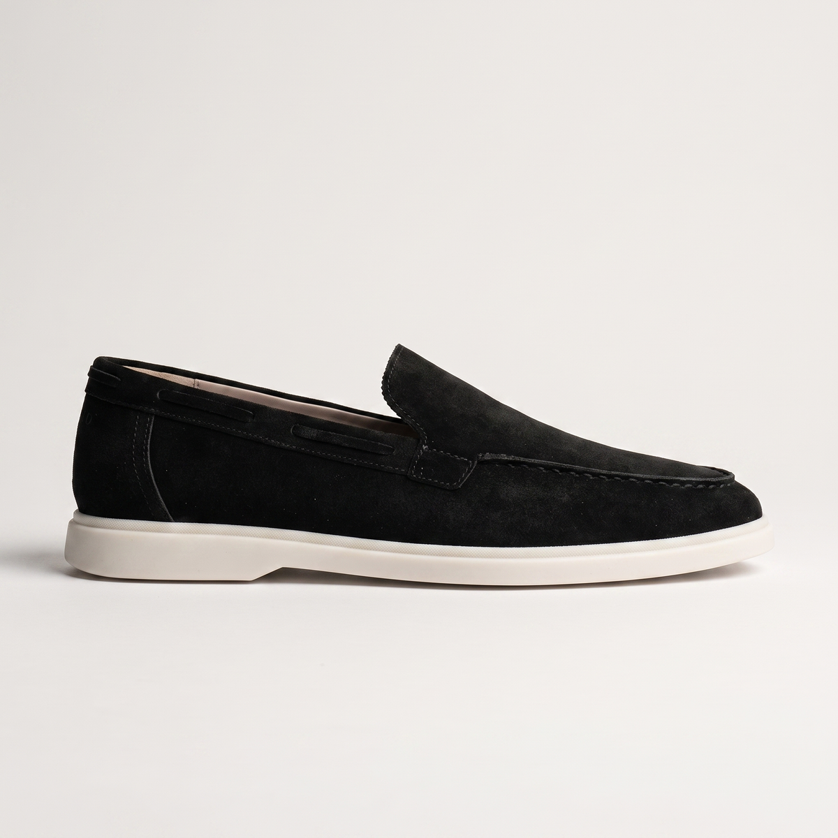 Cheltenham Beige Suede-Look Loafers - Black
