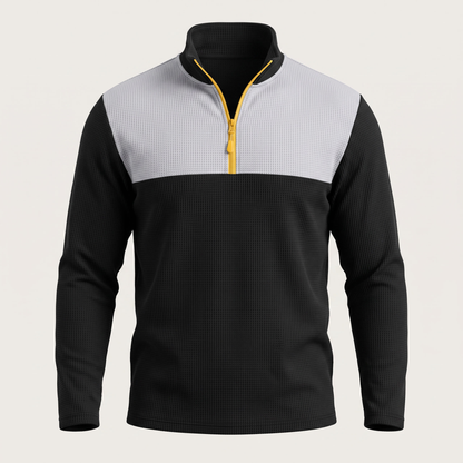Chesterfield Premium Zip Polo - Black/White