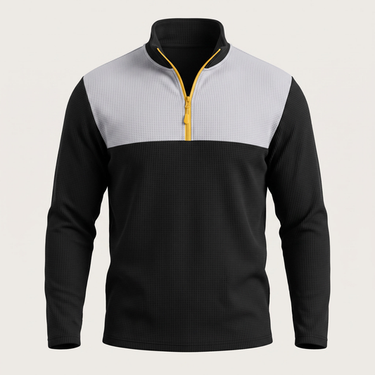 Chesterfield Premium Zip Polo - Black/White