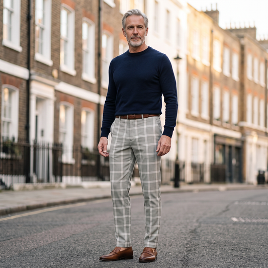 Chesterfield Slim-Fit Checked Trousers