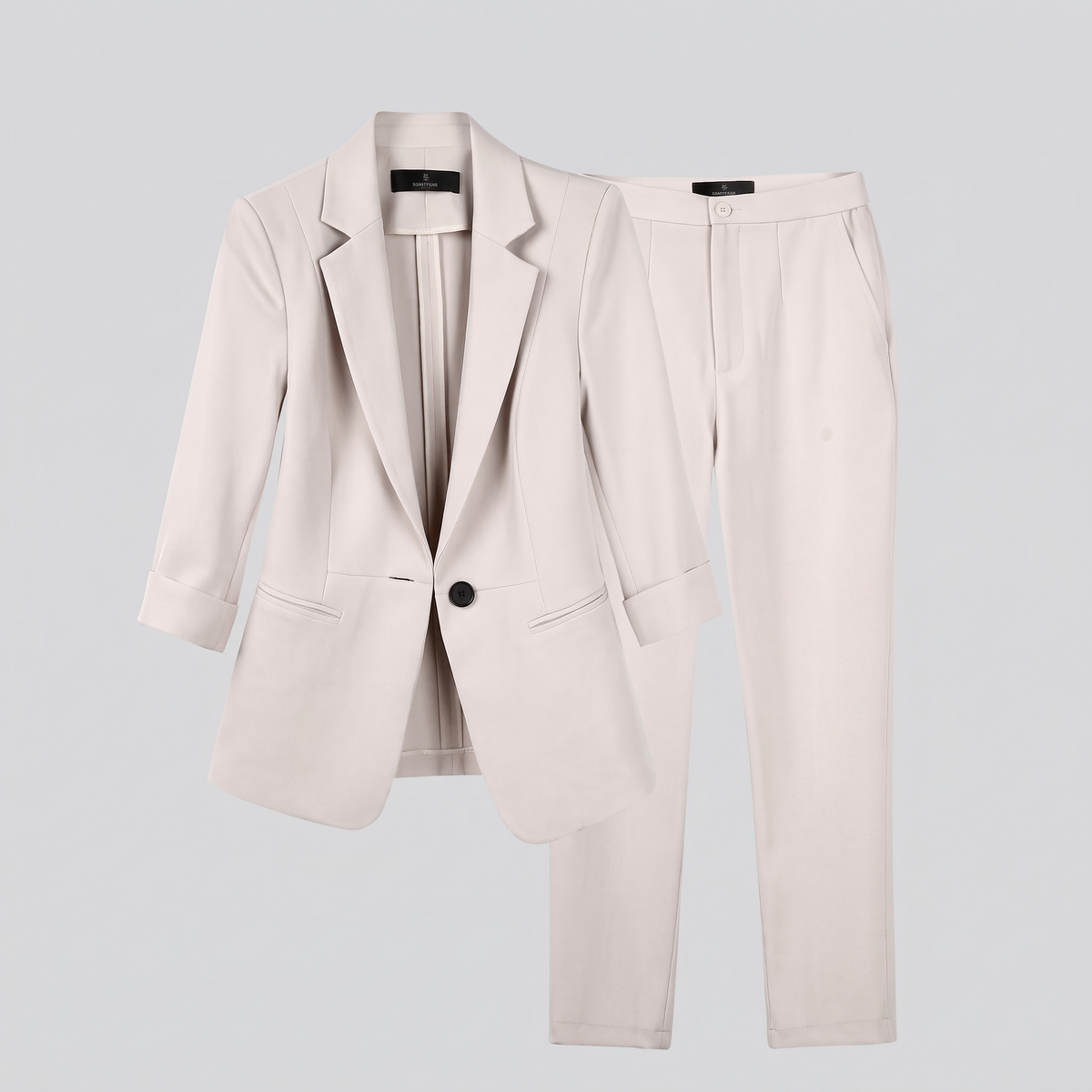 Chloe Blazer & Trouser Set - Beige