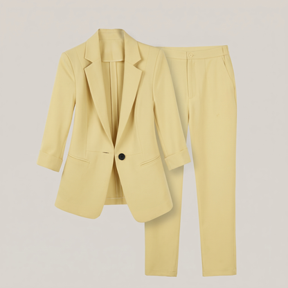 Chloe Blazer & Trouser Set - Yellow