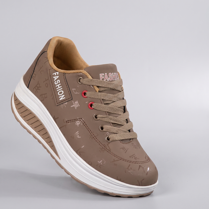 Chloe Lace-Up Sneakers - Brown