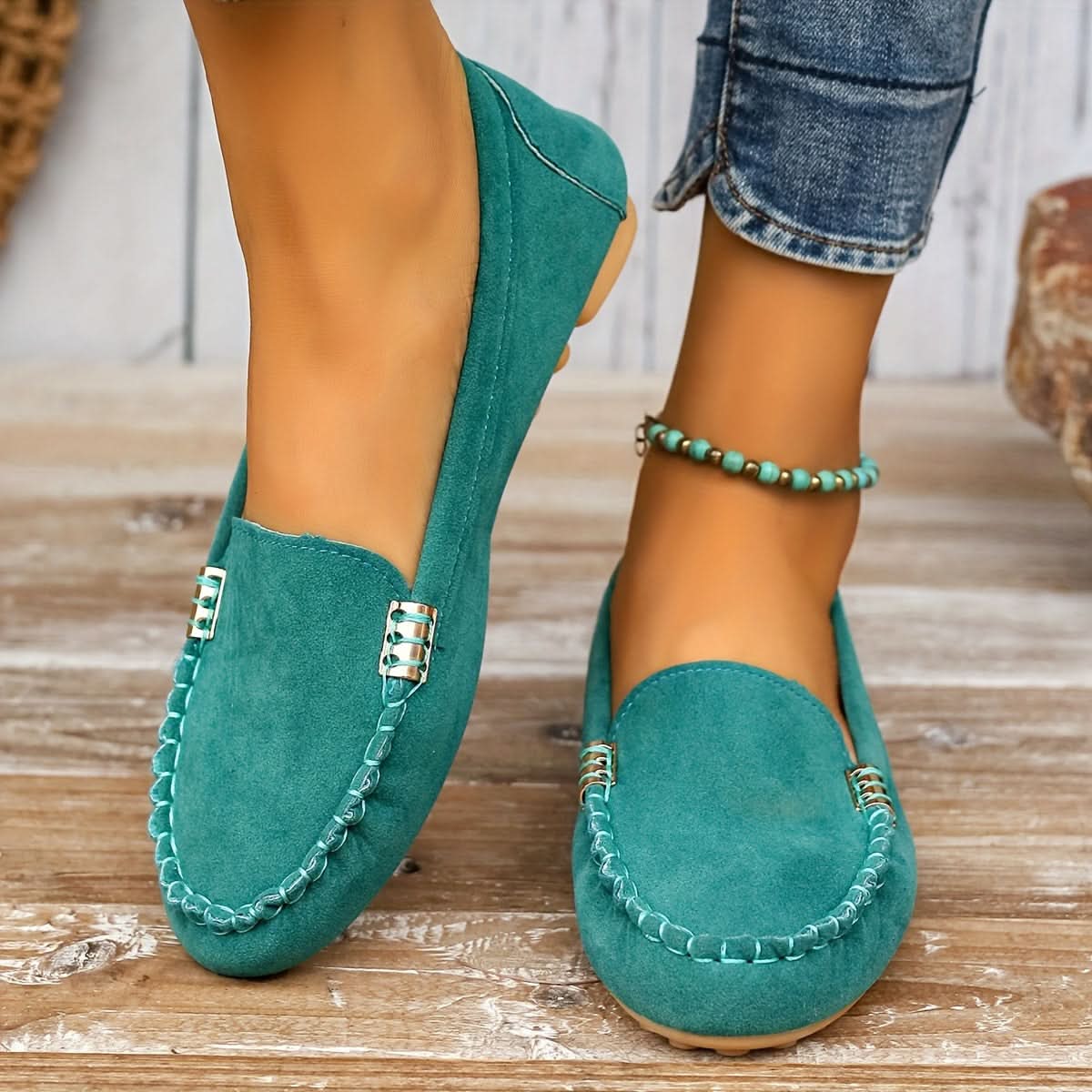 Chloe Soft Flats - Aqua
