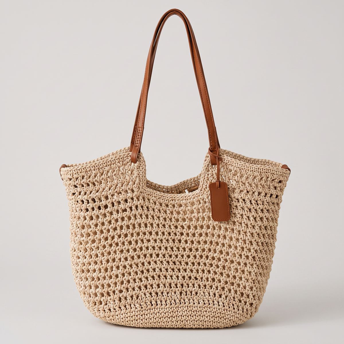 Clara Handwoven Tote Bag - Brown
