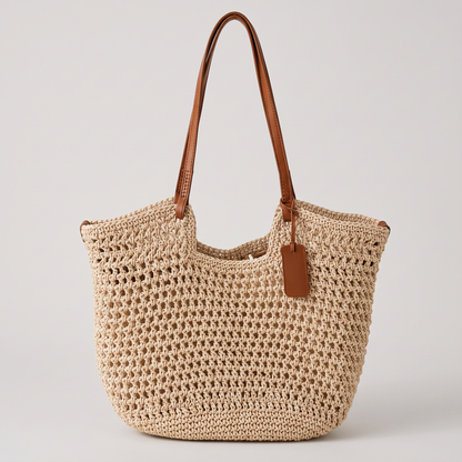Clara Handwoven Tote Bag - Brown
