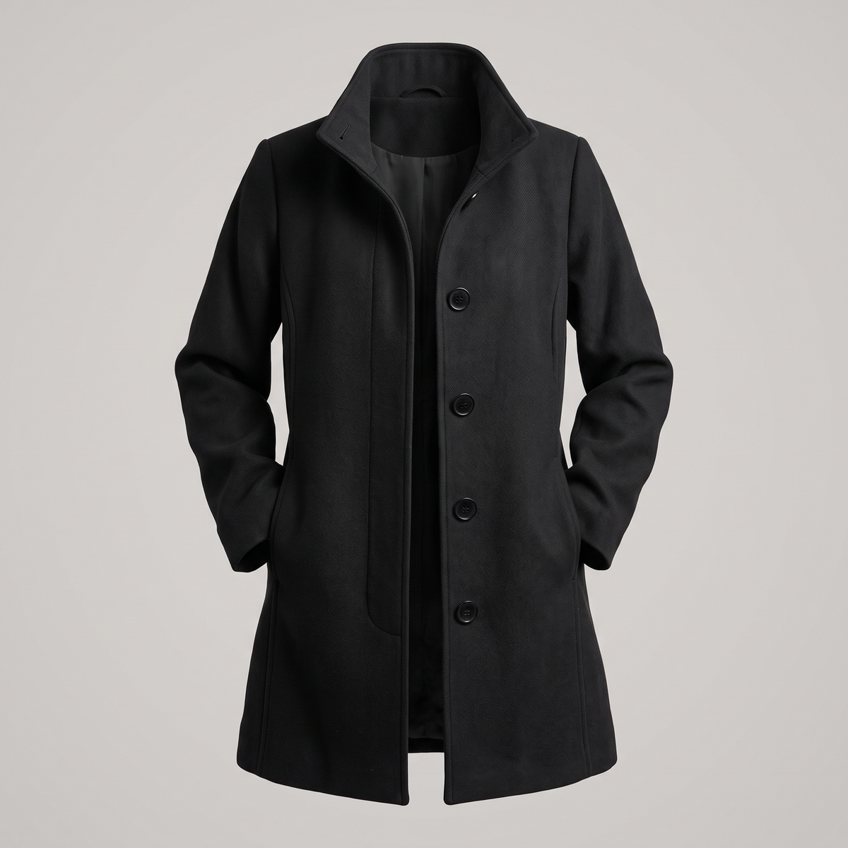Clara Heritage Wool Coat - Black