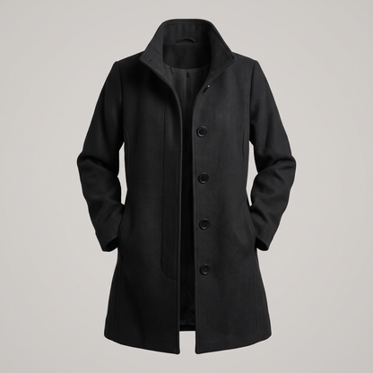 Clara Heritage Wool Coat - Black