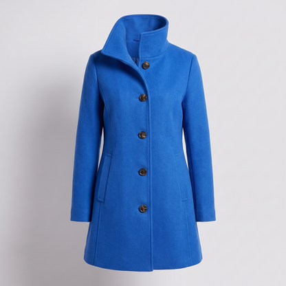 Clara Heritage Wool Coat - Blue