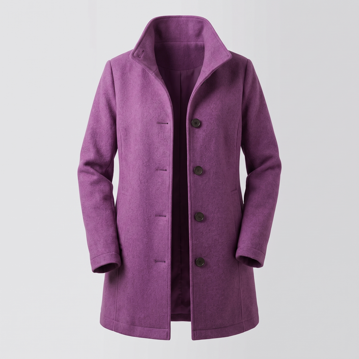 Clara Heritage Wool Coat - Purple