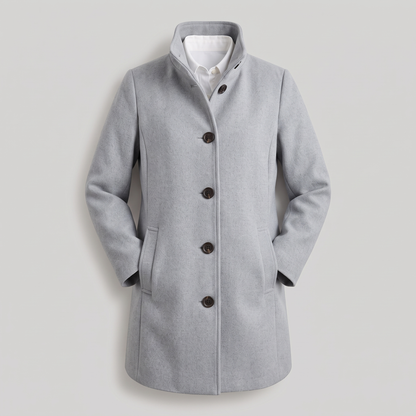 Clara Heritage Wool Coat - Silver