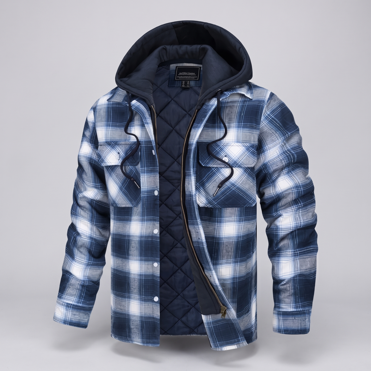 Claremont Checked Jacket - Sky Blue