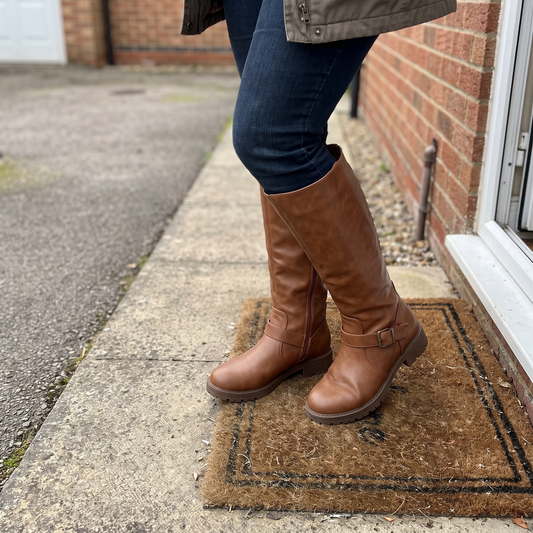 Classic Buckle Knee High Boots