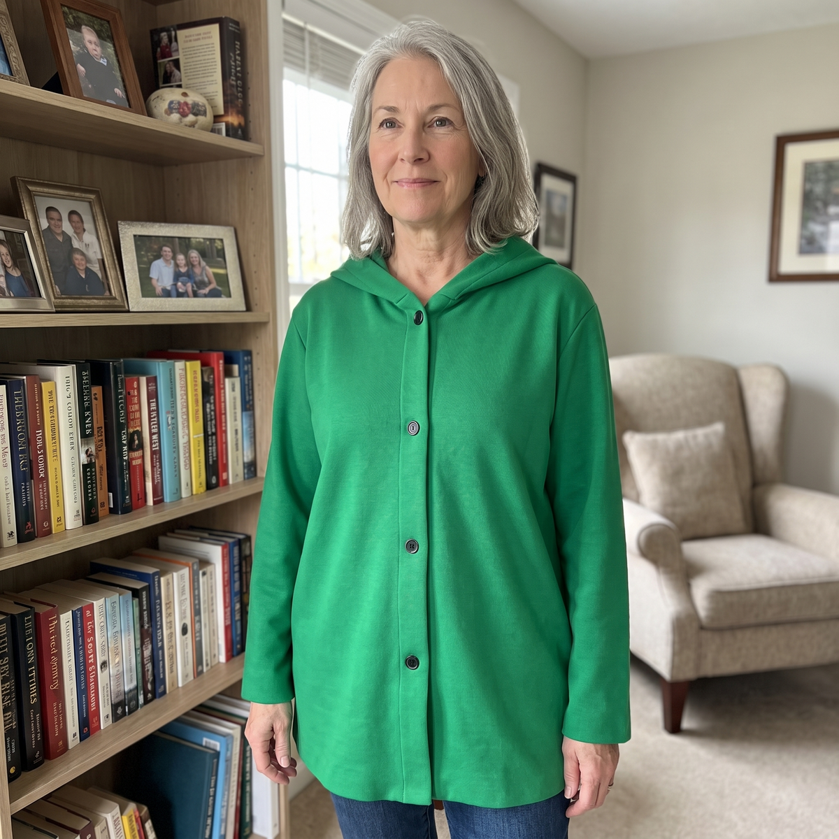 Classic Hooded Button Coat