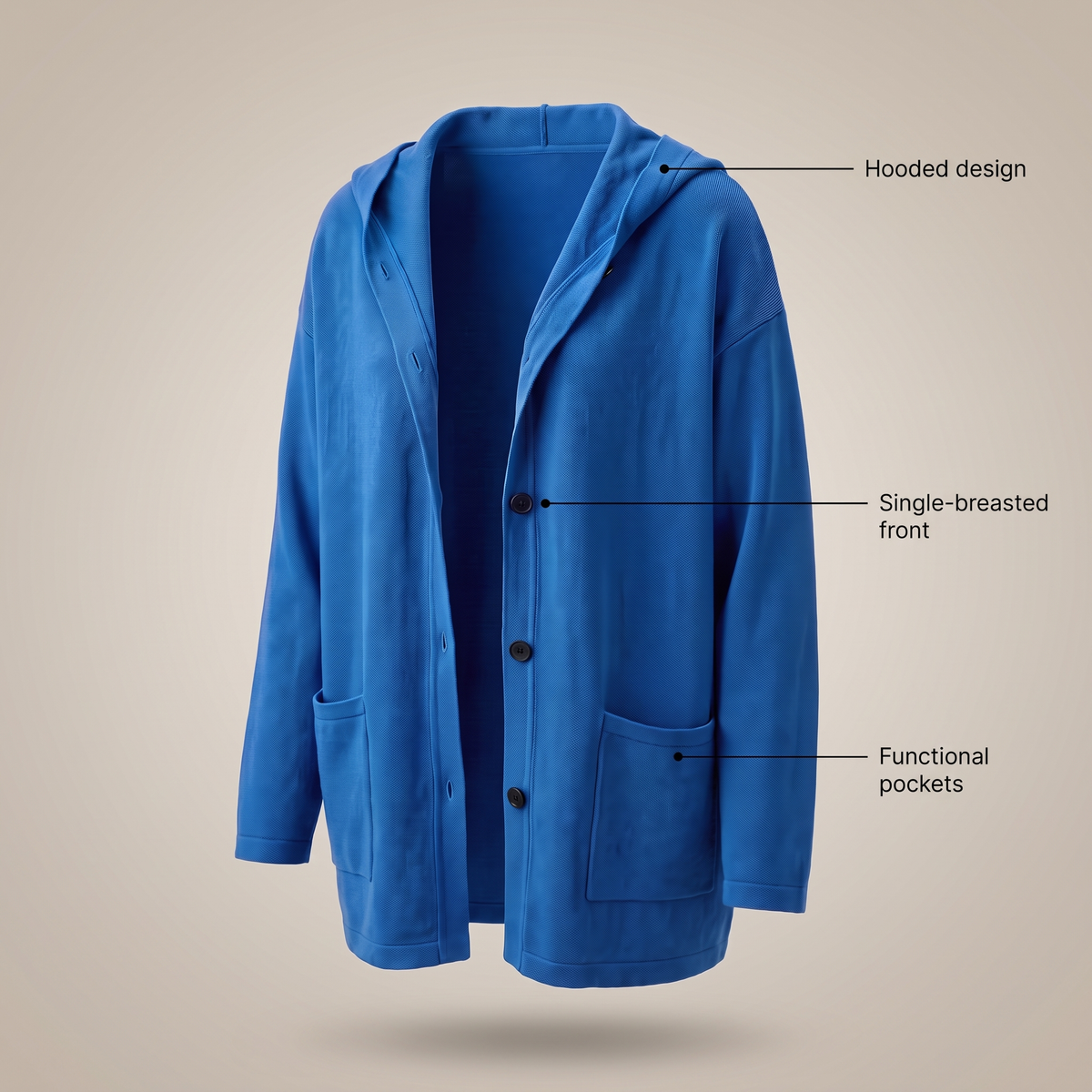 Classic Hooded Button Coat