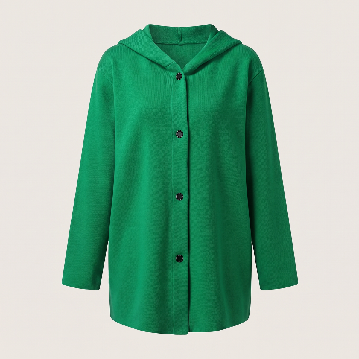 Classic Hooded Button Coat - Green