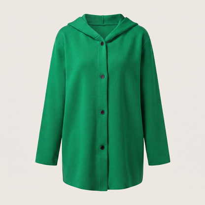 Classic Hooded Button Coat - Green