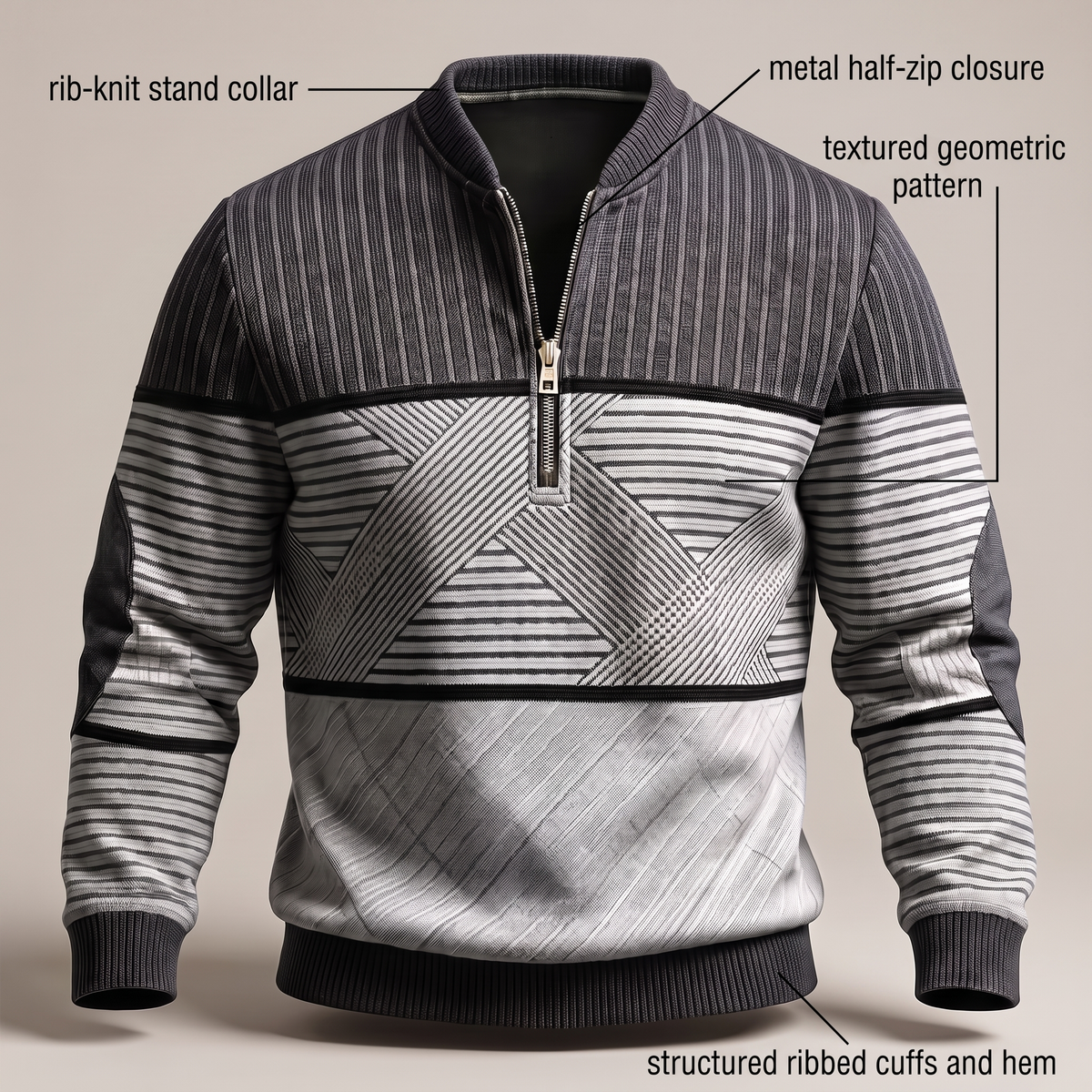 Classic Layer Half Zip Sweater
