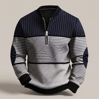 Classic Layer Half Zip Sweater - Black