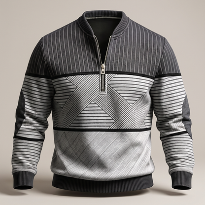 Classic Layer Half Zip Sweater - Grey