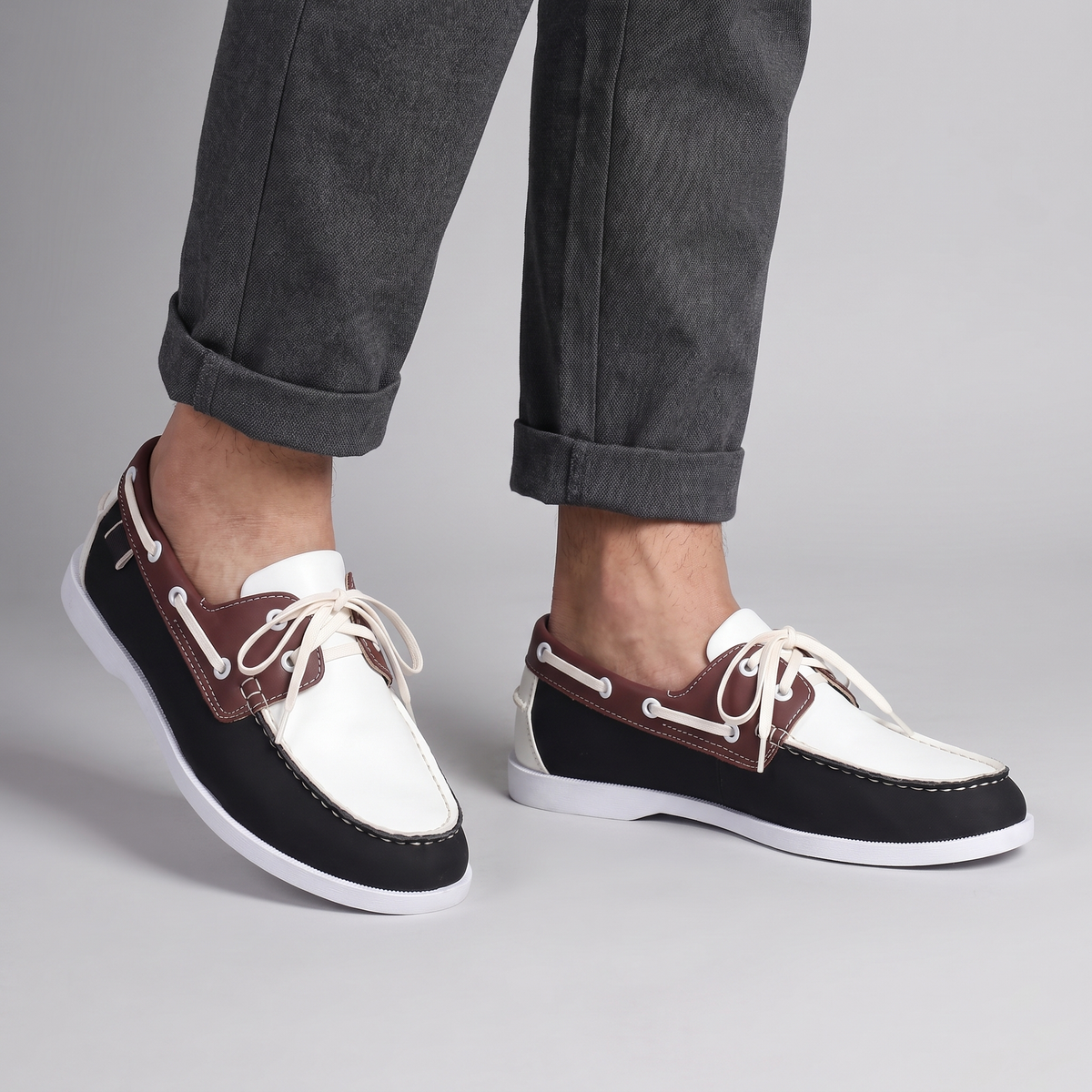 Classic Leather-Look Boat Shoes