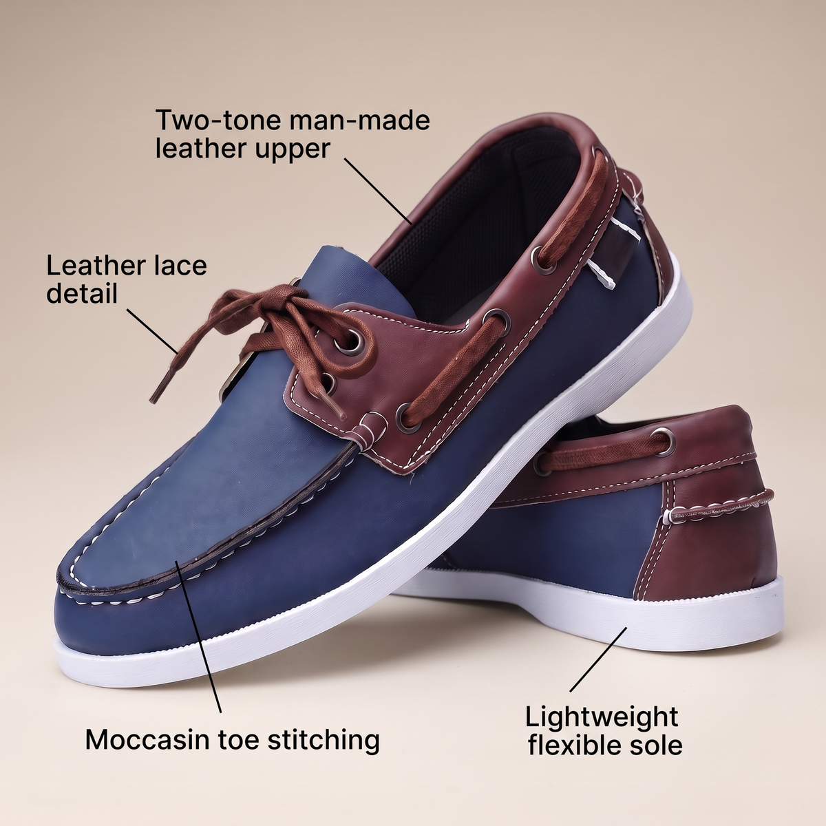 Classic Leather-Look Boat Shoes