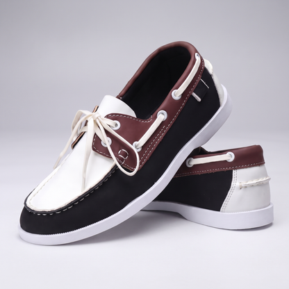 Classic Leather-Look Boat Shoes - White