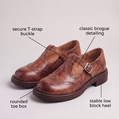 Classic Leather-Look Buckle Loafers
