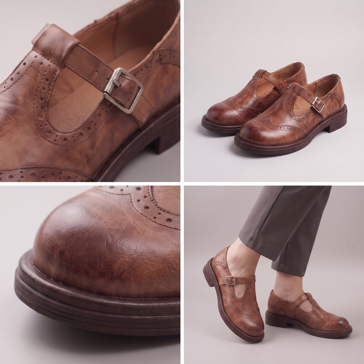 Classic Leather-Look Buckle Loafers
