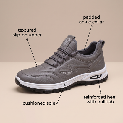 Classic Leather-Look Support Shoes