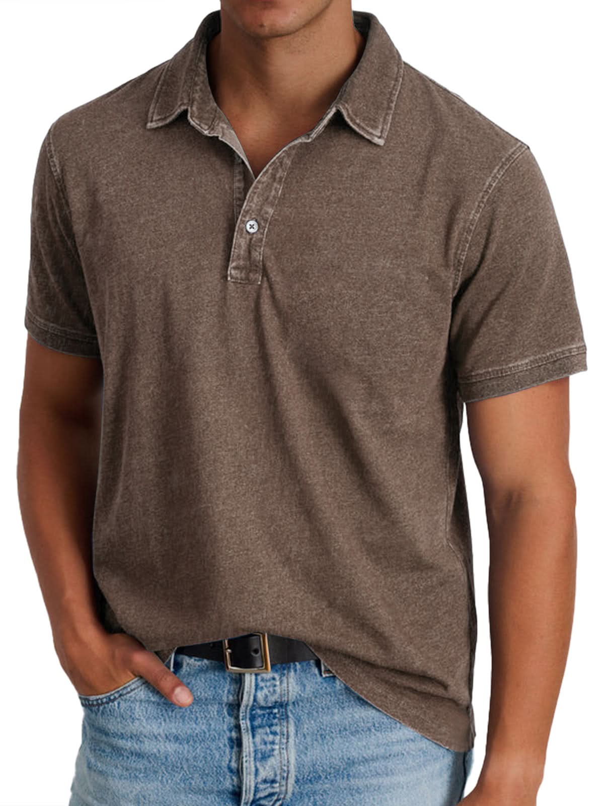 Classic Polo Tee - Brown