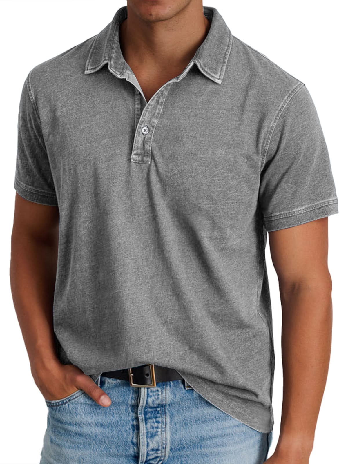 Classic Polo Tee - Grey
