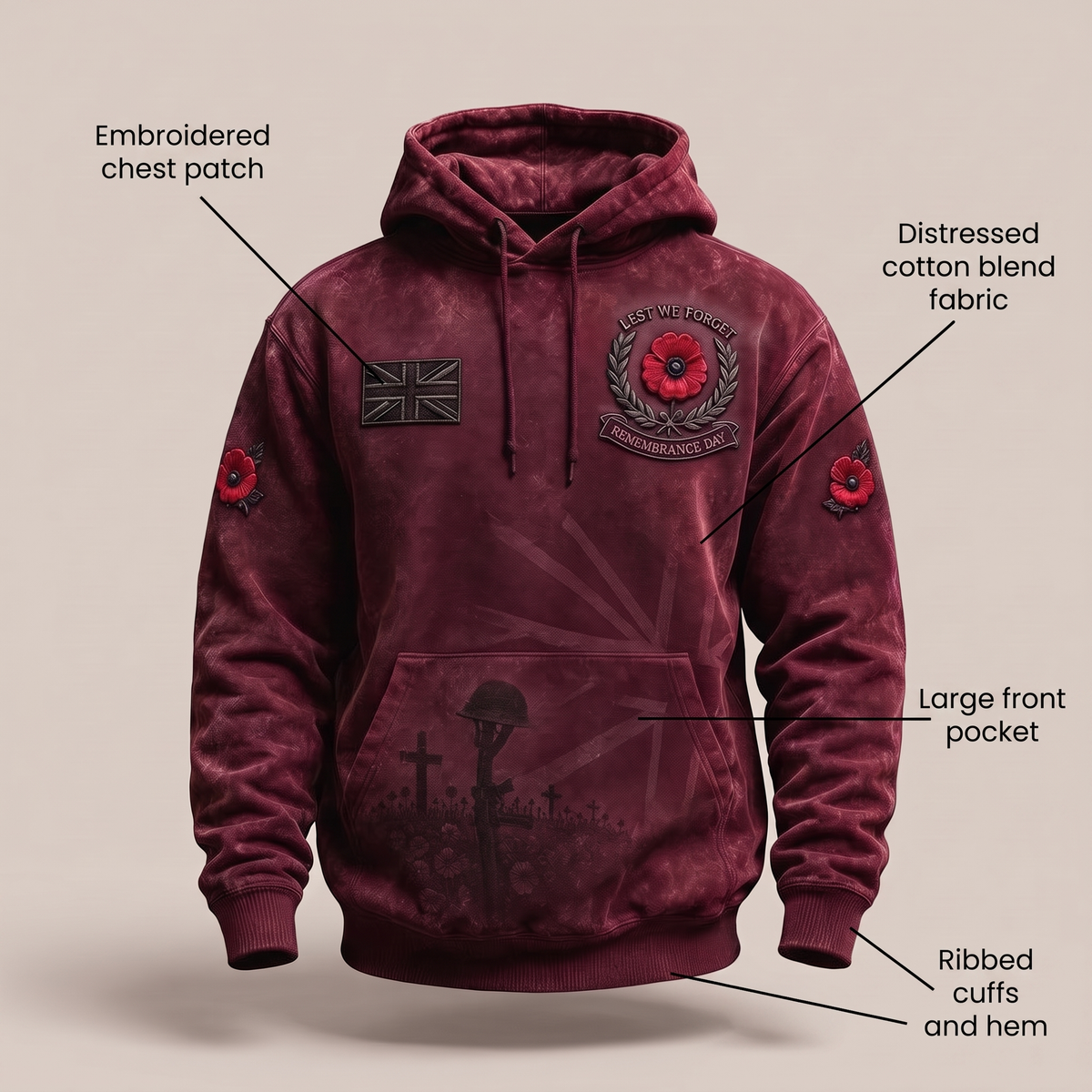 Classic Poppy Print Hoodie