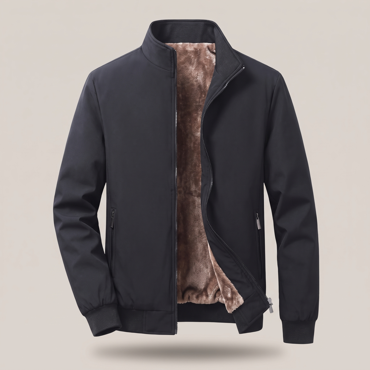 Classic Quilted Bomber Jacket - Black Fleece