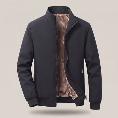 Classic Quilted Bomber Jacket - Black Fleece