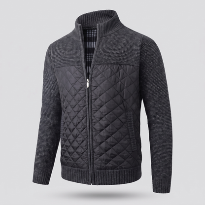 Classic Quilted Knit Jacket - Black