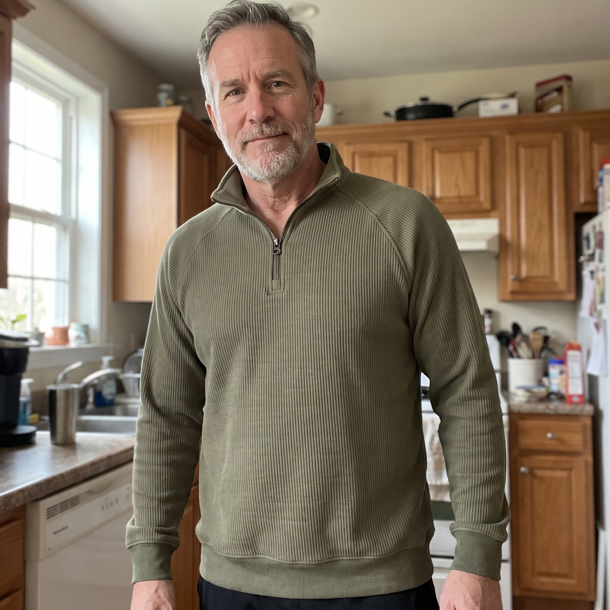Classic Ribbed Half Zip Jumper