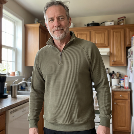 Classic Ribbed Half Zip Jumper