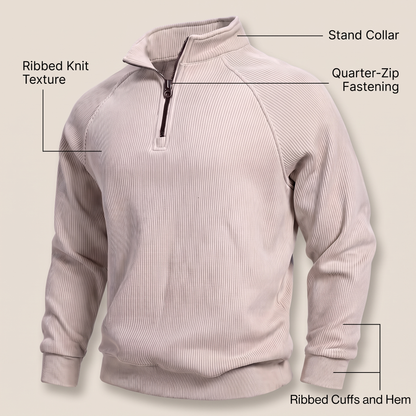 Classic Ribbed Half Zip Jumper