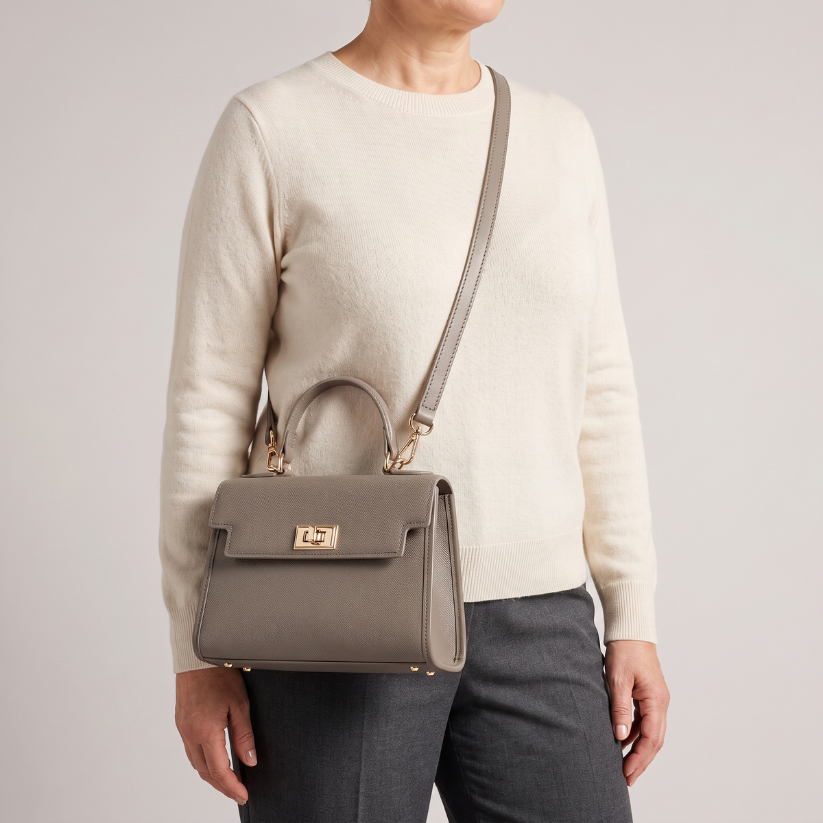 Classic Structured Leather-Look Handbag