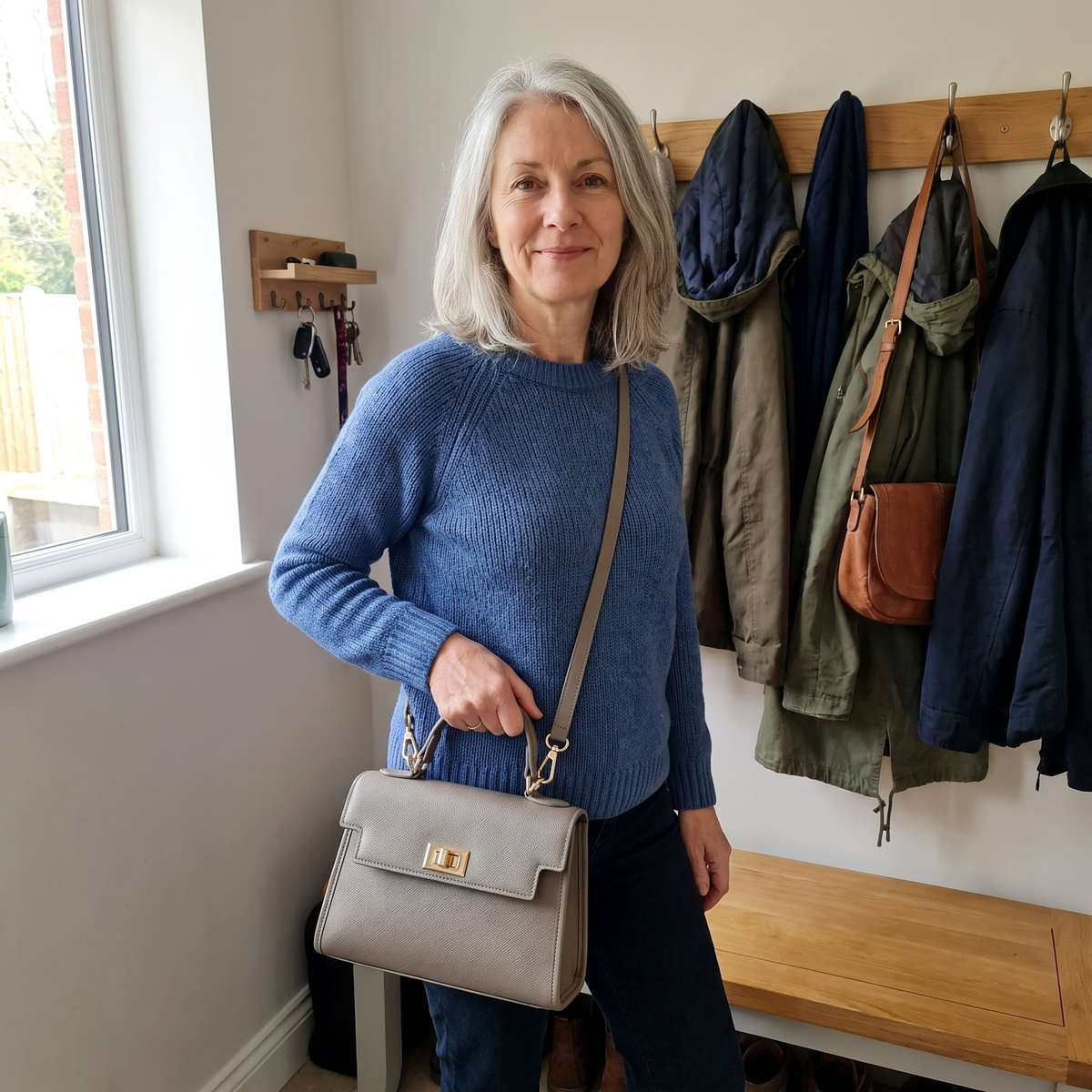 Classic Structured Leather-Look Handbag